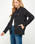 Women's Denim  Jacket with Fleece Hoodie - Online Only