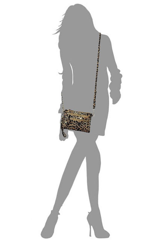 Leopard Clutch &amp; Cross Body Bag