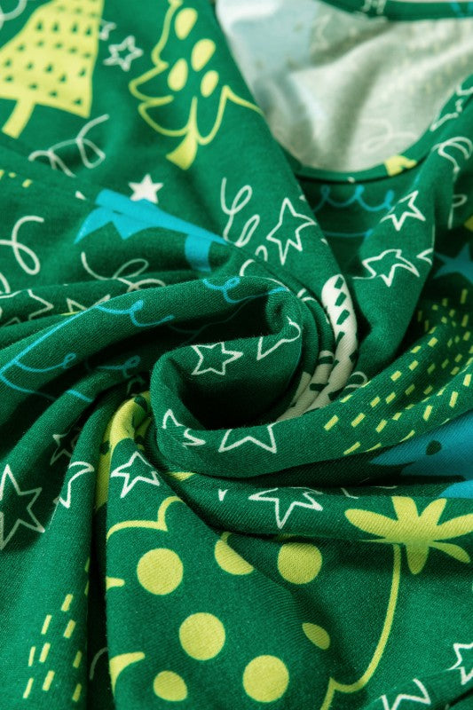 Christmas Tree V-Neck Tee and Pants Lounge Set