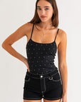 Le Lis Hot Fix Sleeveless Body Suit - Online Only