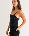 Le Lis Hot Fix Sleeveless Body Suit - Online Only