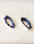 Elegant Crystalized Geode Dangle Earrings
