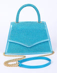 Rhinestone Top Handle Convertible Clutch Bag