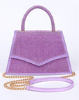 Rhinestone Top Handle Convertible Clutch Bag