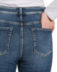 Zenana Plus High Rise Cropped Skinny Denim Pants - Online Only