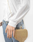 Fringe Rhinestone Convertible Clutch Bag