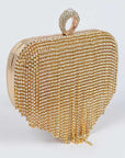 Fringe Rhinestone Convertible Clutch Bag