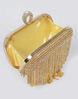 Fringe Rhinestone Convertible Clutch Bag