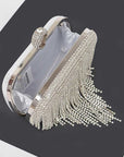 Fringe Rhinestone Convertible Clutch Bag