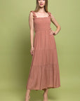 Love Tree Smocked Bodice Maxi Dress