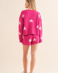 Blue B Soft Long Sleeve Star Print Top and Short Set