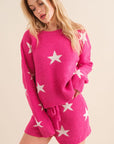 Blue B Soft Long Sleeve Star Print Top and Short Set