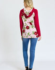 Floral Two Tone Hoodie