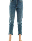 Blue Age Distressed Detailed Straight Leg Jean