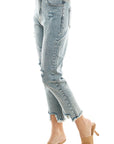 Blue Age Distressed Detailed Straight Leg Jean