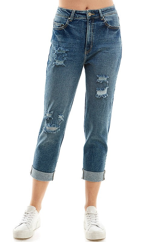 Blue Age Women&#39;s Stretch Roll-up Denim Pant