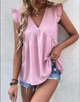 Babydoll Ruffle Sleeve Top