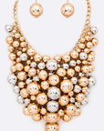 Mix Beads Statement Necklace Set