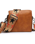 Small Crossbody Bag with Guitar Strap  Triple Pockets