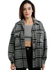 Long Sleeves Oversized Checkered Shacket