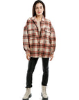 Long Sleeves Oversized Checkered Shacket