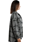 Long Sleeves Oversized Checkered Shacket