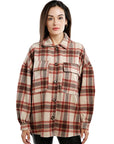 Long Sleeves Oversized Checkered Shacket