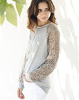 Plus Lace Sleeve Raglan Tunic