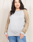 Plus Lace Sleeve Raglan Tunic