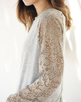 Plus Lace Sleeve Raglan Tunic