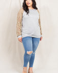 Plus Lace Sleeve Raglan Tunic