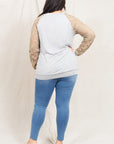 Plus Lace Sleeve Raglan Tunic