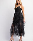 Lovely Tulle Midi Crochet Dress