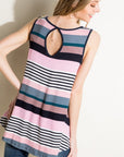 e Luna Multi Stripe Jersey Tank Top