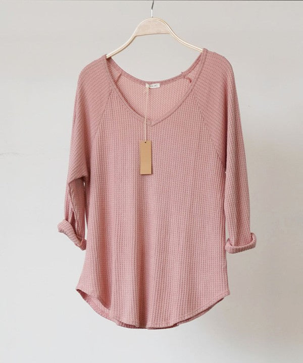 Fabina Bamboo Waffle Loose Fit Top