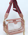 See Thru Clear 2-in-1 Crossbody Bag with Guitar Strap