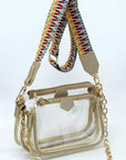 See Thru Clear 2-in-1 Crossbody Bag with Guitar Strap