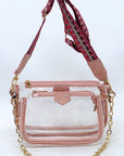 See Thru Clear 2-in-1 Crossbody Bag with Guitar Strap