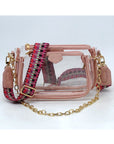 See Thru Clear 2-in-1 Crossbody Bag with Guitar Strap