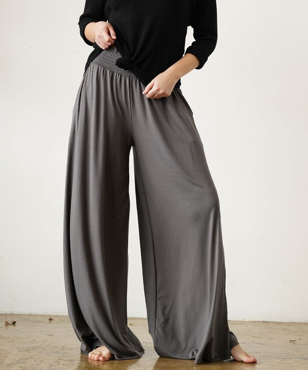 Fabina Smock Elastic Waist Maxi Palazzo Pant