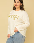 Gilli Plus Size Cheers Pullover Sweater