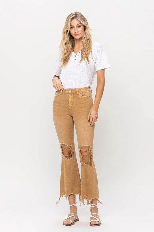 VERVET by Flying Monkey Vintage High Rise Distressed Flare Jeans