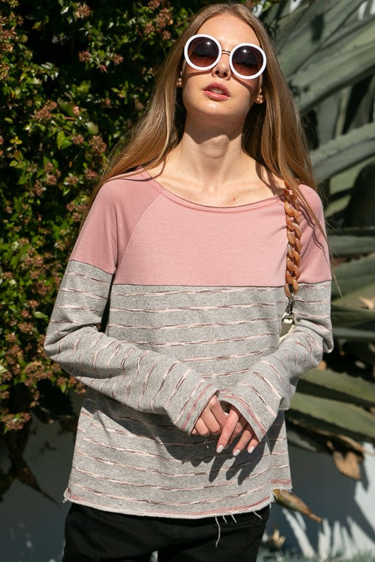 e Luna PLUS Striped Solid Mixed Sweatshirts