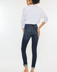 Kan Can USA High Rise Button Down Cuffed Ankle Skinny Jeans