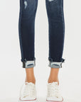 Kan Can USA High Rise Button Down Cuffed Ankle Skinny Jeans