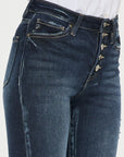 Kan Can USA High Rise Button Down Cuffed Ankle Skinny Jeans