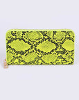 Neon Python Printed Fashion Wallet