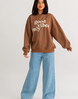 Le Lis Letter Embroidery Oversized Sweatshirt