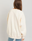 Le Lis Letter Embroidery Oversized Sweatshirt