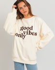 Le Lis Letter Embroidery Oversized Sweatshirt